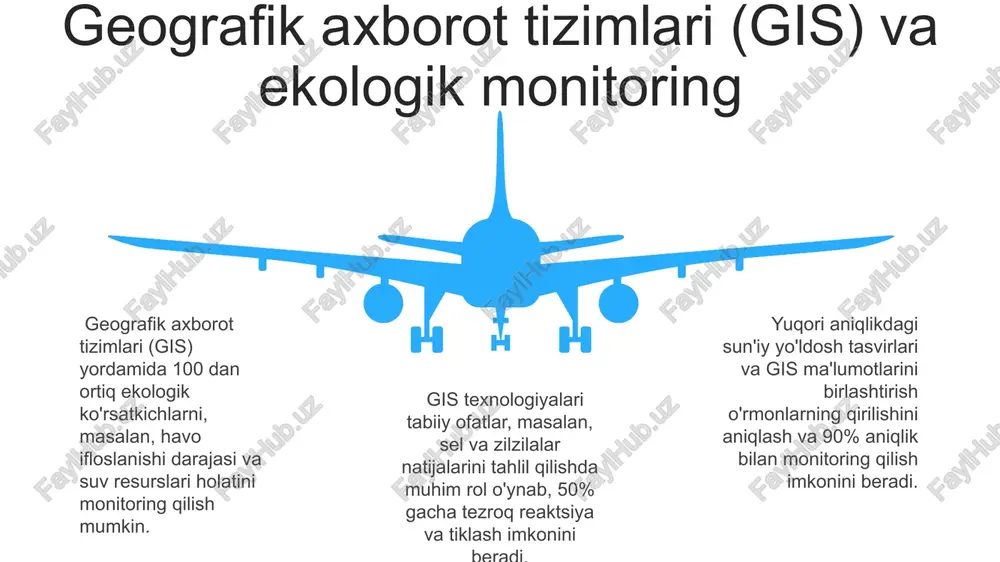 'rish mumkin. ekologik ma'lumotlarni tahlil qilishda 70% dan ortiq aniqlikka erishish uchun mashinani o'rganish algoritmlaridan foydalanish samaradorligini oshiradi va muhim ekologik qarorlar qabul qilishga yordam beradi. iqlim o'zgarishi modellari va 5 yillik tarixiy ma'lumotlarni birlashtirib, suv resurslarining kamayishini bashorat qilish va suv tejovchi texnologiyalarni joriy etish bo'yicha strategik qarorlar qabul qilish mumkin. ma'lumotlarni tahlil qilish va ekologik qarorlar qabul qilish sensorlar va internet of things (iot) ekologik ma'lumotlarni yig'ishda arzon narxdagi iot qurilmalari orqali katta miqdordagi ma'lumotlarni (terabaytlar) yig'ish va tahlil qilish, ekologik muammolarni aniqlash va bartaraf etish imkonini beradi. iot tarmoqlari orqali 500 dan ortiq sensorlardan olingan ma'lumotlarni markazlashtirilgan platformada birlashtirish, ekologik monitoring tizimlarini takomillashtirishga yordam beradi. sensorlar va iot yordamida havo sifati, suvning ifloslanishi va tuproq unumdorligi kabi 10 dan ortiq ekologik parametrlarni real vaqtda kuzatish mumkin. iot tarmoqlari orqali 500 dan ortiq sensorlardan olingan ma'lumotlarni markazlashtirilgan platformada birlashtirish, ekologik monitoring tizimlarini takomillashtirishga yordam beradi. sensorlar va iot …