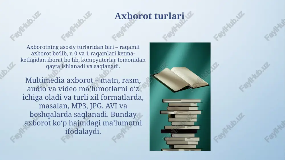 axborot tushunchasi va axborot turlari - Page 5