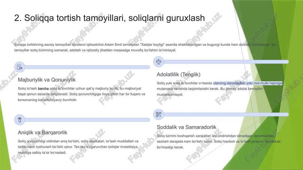 340 ming so‘m miqdorida. 1-yanvardan boshlab boshqa tamaki mahsulotlariga ham aksiz solig‘i oshirildi: tarkibida nikotin bo‘lgan suyuqlikka (veyplar uchun) deyarli 3 baravar — 1 ml uchun 2000 so‘mgacha (670 so‘m edi), sigaralar — bir dona uchun 20 ming so‘m (6400 so‘m edi), qizdiriladigan tamaki — 1 kg uchun 450 ming so‘m (382 ming so‘m edi), chekiladigan, o‘rama tamaki — 1 kg uchun 600 ming so‘m (382 ming so‘m edi). yakka tartibdagi tadbirkorlar va o‘zini o‘zi band qilgan shaxslar uchun maxsus huquqiy rejim joriy etiladi 2026-yil 1-yanvardan boshlab daromadi 1 mlrd so‘mgacha bo‘lgan yakka tartibdagi tadbirkorlar va o‘zini o‘zi band qilganlar aylanmadan 1% stavkada soliq to‘laydi. amaldagi tartibga ko‘ra, daromadi 100 mln so‘mgacha bo‘lgan yakka tartibdagi tadbirkorlar jshodsni belgilangan miqdorlarda to‘laydi, o‘zini o‘zi band qilganlar esa bunday daromadda soliq to‘lamaydi. daromadi 100 mln so‘mdan ortiq va 1 mlrd so‘mgacha bo‘lgan yakka tartibdagi tadbirkorlar hamda o‘zini o‘zi band qilganlar aylanmadan olinadigan soliq …
