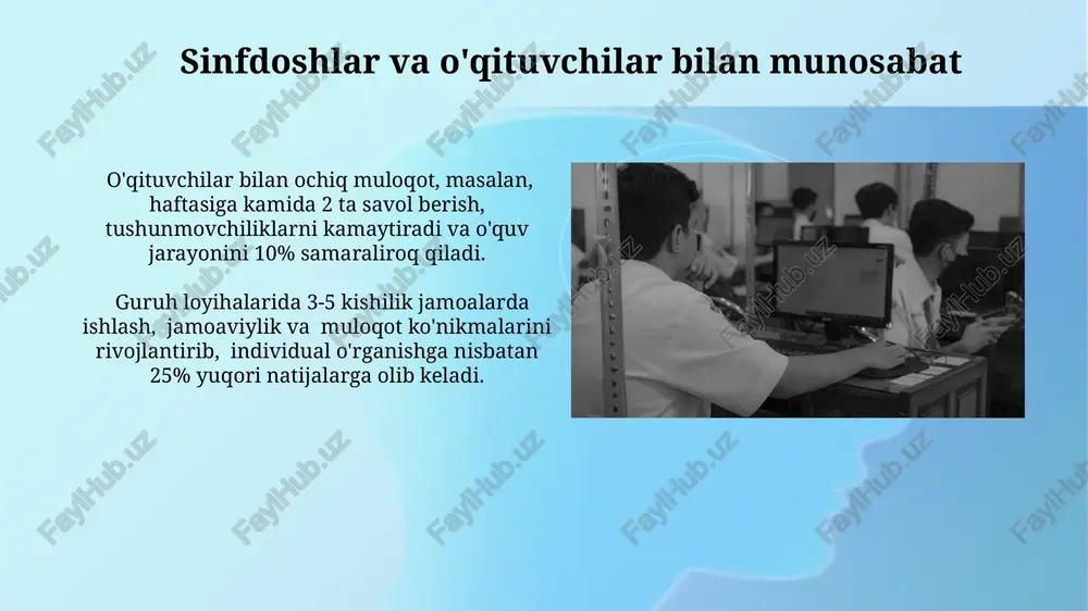 sinfdoshlar o'rtasidagi verbal bo'lmagan aloqa - Page 5