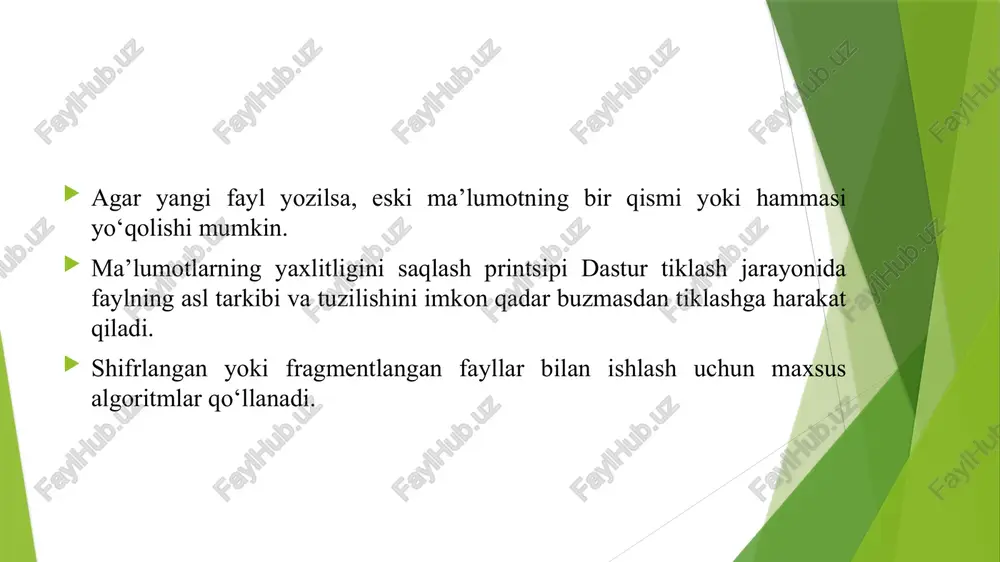 ma’lumotlarni tiklashda dasturiy ta’minotlarning asosiy printsiplari. - Page 5