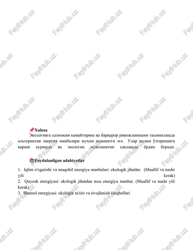 ekologiyada muqobil energiya manbalari - Page 5