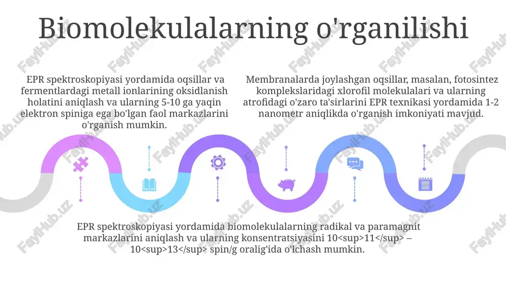 arimo'tkazgichlardagi spin-bog'lanish hodisalarini, masalan, giperfine tuzilmalarini, 0.1 mt gacha aniqlik bilan o'rganishga imkon beradi, bu esa elektronlarning lokalizatsiyasi haqida ma'lumot beradi. sales 1st qtr 2nd qtr 100 0 sales 1st qtr 2nd qtr 100 0 sales 1st qtr 2nd qtr 100 0 e'tiboringiz uchun rahmat @taqdimot_robot image1.jpeg image2.jpeg image3.jpeg