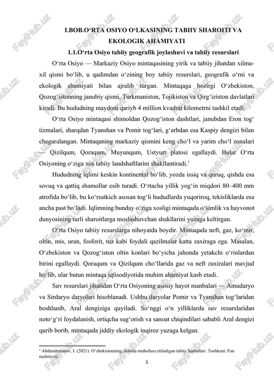 g o'zaro ichki aloqalari, birligiga ko`ra, boshqa joylardagi bioekologik birliklardan farq qiluvchi va tabiiy chegaralarga ega bo'lgan hududiy majmualar landshaftlar deyiladi. landshaftlarning barcha tabiiy komponentlari (geologik tuzilishi, relyefi, iqlimi, tuprog'i, o'simliklari va hayvonot dunyosi) muayyan muvozanatdagi bir butunlikni hosil qiladi. inson o'z faoliyati natijasida landshaftlarning bir yoki bir necha komponentiga ta'sir etadi va bu ta'sir landshaftning muvozanati, dinamik strukturasi, funksiyasini o'zgartiradi hamda butun landshaftning o'zgarishiga olib keladi. landshaftlarning asosiy belgilari: 1)landshaftlar-bir-biri bilan boglangan va bir-birini toldiruvchi tabiiy elementlar va voqeliklar yig'indisidan iborat bolib, ular tarixiy rivojlanish jarayonini davom ettiruvchi fizik-geografik va ekologo-biologik tabiiy birikmalardan iboratdir; 2)landshaftlar tabiiy birikmalar bolib, ularda hamma komponentlar (relyef, iqlim, suv, tuproq, havo, o'simlik va hayvonlar) bir-biri bilan boglangan va bir-birlariga bevosita yoki bilvosita ta'sir qilib, umumiy rivojlanish qatori va sistemasini hosil qiladi; 3)landshaftlar o'zlarining kelib chiqishi va tarixiy rivojlanishlari bo`yicha, aniq va bir xil tuzilishga ega bolgan katta- kichik hudud bolib, bir xil yer tuzilishi, …