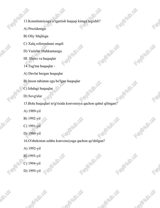 8-sinf “huquq” fanidan test topshiriqlari - Page 5