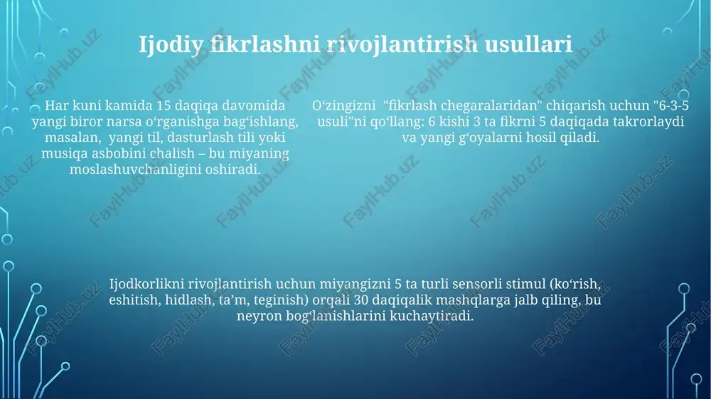 ijodiy fikrlashni rivojlantirish usullari - Page 5