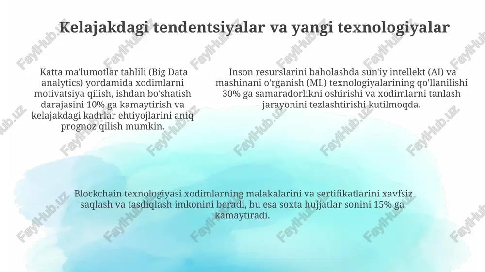lashni ta'minlash uchun statistik analiz va reyting shkalalari (masalan, 1 dan 5 gacha) kabi miqdoriy usullardan foydalanadi. e'tiboringiz uchun rahmat @taqdimot_robot image1.png