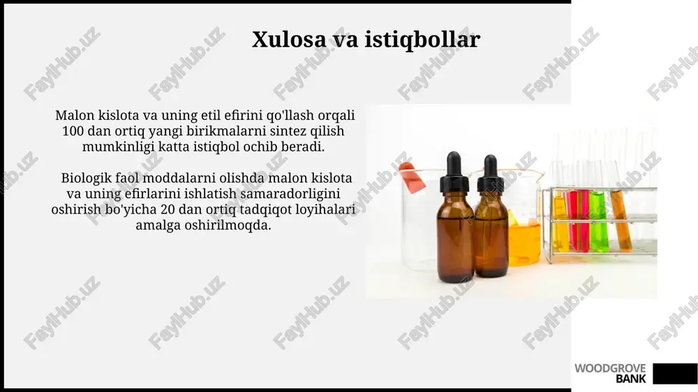 malon kislotasi va uning etil efiri asosidagi sintezlar - Page 5