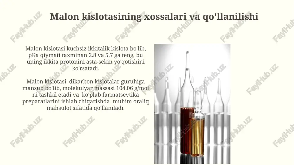 malon kislotasi va uning etil efirining xususiyatlari - Page 5