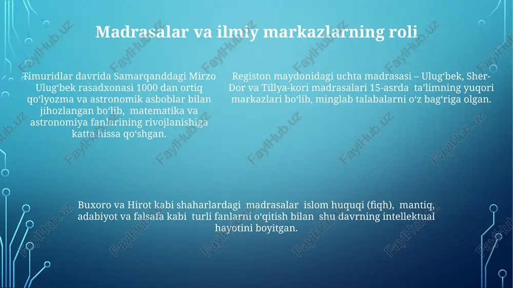 markaziy osiyoda amir temur davridagi falsafiy qarashlar - Page 5