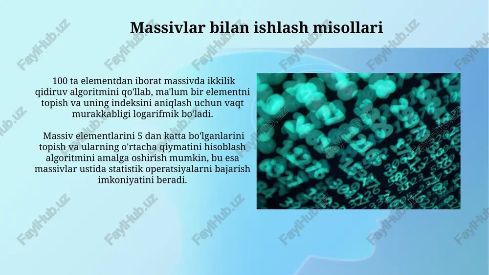 massivlar va ular ustida amallar - Page 5
