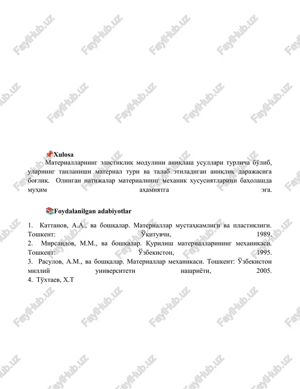 materiallarni elastiklik moduli va aniqlash usuli - Page 5