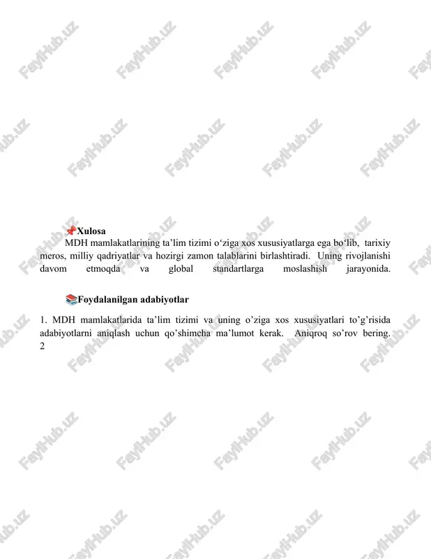 mdh davlatlarining ta'lim tizimi va oʻziga xos xususiyatlari - Page 5