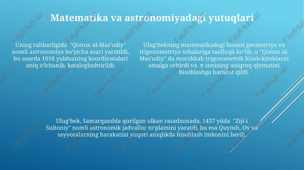 mirzo ulug'bekning ilmiy ishlari va yutuqlari - Page 5