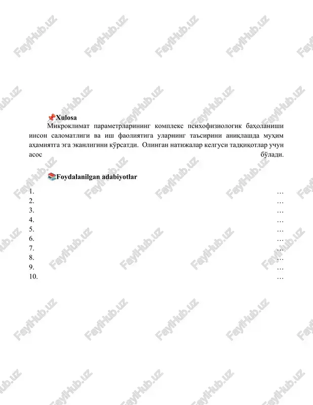 mikroiqlim parametrlarini majmuali psixofiziologik baholash - Page 5