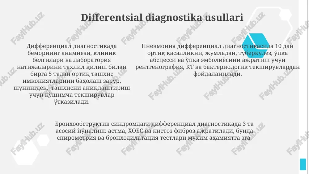 bronxo-obstruktiv sindrom va boshqa kasalliklar o'rtasidagi farqlar - Page 5