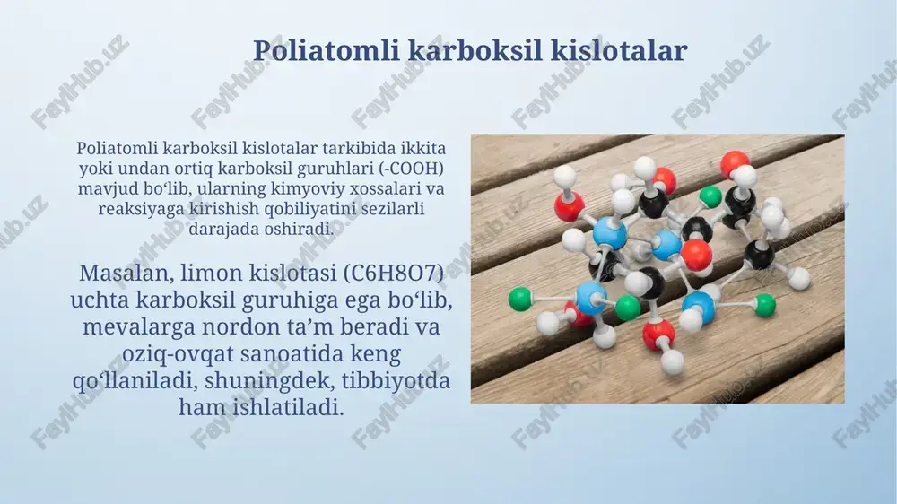 bir atomli va koʻp atomli karbon kislotalar - Page 5