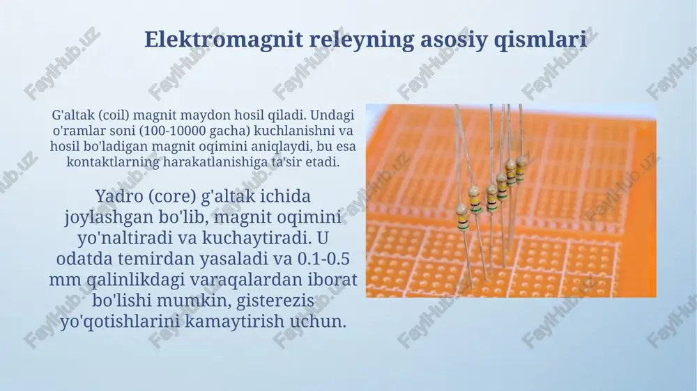 elektromagnit relesi ishlash prinsipi va uning tuzilishi - Page 5