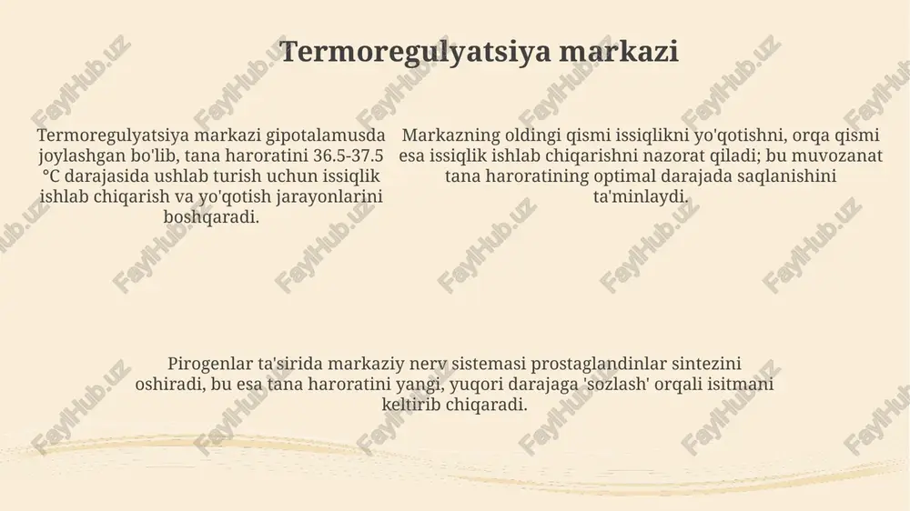 ttiq bosh og'rig'i, bo'yinning qotib qolishi yoki fotofobiya (yorug'likka sezuvchanlik) shikoyat qilsa, bu meningit bo'lishi mumkin. harorat bilan birga nafas olish qiyinlashuvi, tez-tez nafas olish (daqiqada 40 nafardan ortiq) yoki ko'krak qafasining ichkariga tortilishi pnevmoniya belgisi bo'lishi mumkin, shuning uchun e'tibor kerak. harorat bilan birga nafas olish qiyinlashuvi, tez-tez nafas olish (daqiqada 40 nafardan ortiq) yoki ko'krak qafasining ichkariga tortilishi pnevmoniya belgisi bo'lishi mumkin, shuning uchun e'tibor kerak. isitma diagnostikasi: laboratoriya tekshiruvlari siydik umumiy tahlili isitma sababini aniqlashda, ayniqsa bolalarda siydik yo'llari infeksiyasini istisno qilish uchun zarur tekshiruv hisoblanadi. isitma diagnostikasida qon umumiy tahlili muhim. leykotsitlar soni va formulasi, shuningdek, crp darajasi infeksiya turini aniqlashga yordam beradi. ba'zi hollarda, qonni bakteriologik tekshirish (qon kulturi) sepsisni istisno qilish uchun o'tkaziladi, ayniqsa yuqori isitma va og'ir ahvolda. isitmani davolash tamoyillari gidratatsiya, ya'ni suyuqlikni yetarli miqdorda iste'mol qilish, isitmani davolashning muhim qismi hisoblanadi, ayniqsa bolalar uchun, chunki ular tez suvsizlanishi mumkin. isitmani davolashda …