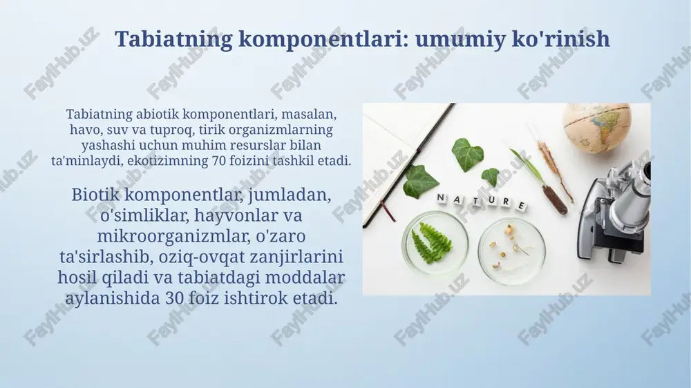 tabiat haqida asosiy tushunchalar va tabiat komponentlari - Page 5