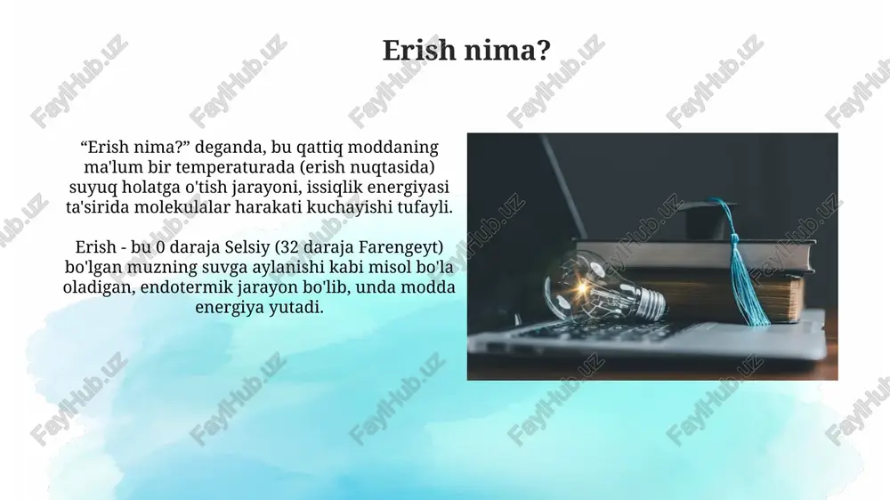 7-sinfda "qattiq jismning erishi va tushishi" - Page 5