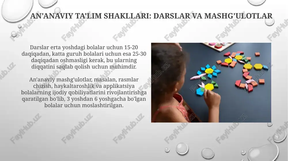 maktabgacha ta'lim tashkilotlarida ilk yoshdagi bolalar ta'limini tashkil etish shakllari - Page 5