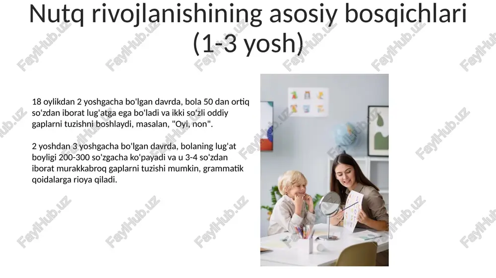 nutq faoliyatining rivojlanishi va o'sishi: kirish - Page 5