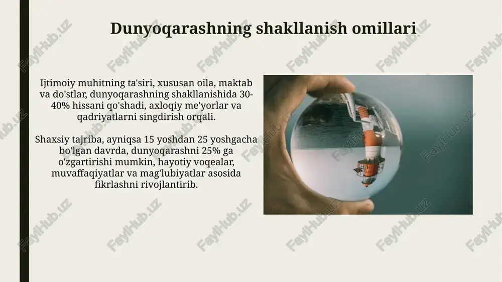 dunyoqarash mohiyati va uning turlari - Page 5