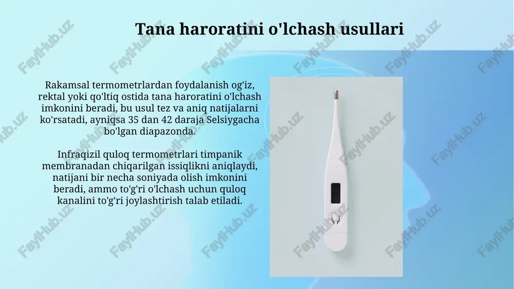 termometriya. tana haroratini o'lchash texnikasi - Page 5