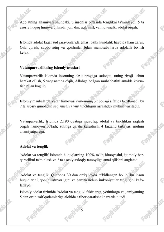 islomda adolat va vatanparvarlik tamoyilining mohiyati - Page 5