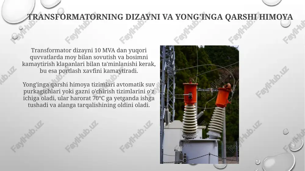 kich transformatorlarida sodir bo'ladigon yong'inlarni oldini olish - Page 5
