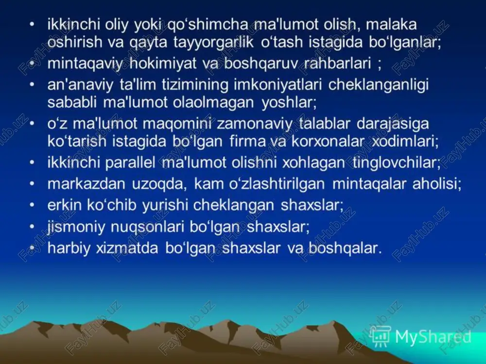 masofaviy ta'lim tizimi - Page 5