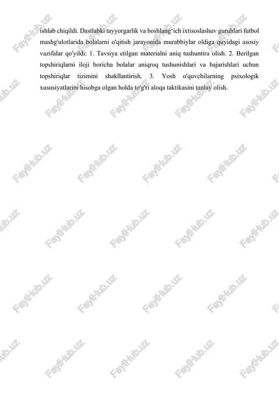 os mas’uliyatlari mavjud bo‘lib, ular orasida uzviy hamkorlik yo‘lga qo‘yilgan. tashkiliy ishlar orqali jamoaviy muvofiqlik, vaqtni to‘g‘ri taqsimlash va samarali ishlash tajribasini egalladim. sport mashg‘ulotlarida qatnashib, futbolchilar qanday tartibda va asosda mashg‘ulot o‘tkazishlarini bevosita kuzatdim. har kuni ertalabdan mashg‘ulotlar belgilangan jadval asosida boshlanadi. murabbiylar futbolchilarning jismoniy holatini doimiy nazoratda tutadilar, jarohatlardan keyingi tiklanish jarayoni ham muntazam ravishda amalga oshiriladi. sport bo‘limi ichki rejalashtirishga katta e’tibor qaratadi. amaliyot davomida sportchilarning motivatsiyasi, ularning mashg‘ulotga yondashuvi va intizomi meni juda ilhomlantirdi. klubning media va marketing bo‘limida men rasmiy axborot vositalarida e’lon qilinadigan yangiliklar tayyorlashda yordam berdim. klub o‘yinlari uchun reklamalar, afishalar, ijtimoiy tarmoqlarda e’lon qilinadigan postlar ustida ishladim. media bo‘limi zamonaviy texnologiyalardan foydalangan holda video, foto va matnli materiallar ishlab chiqaradi. shuningdek, homiylar bilan aloqa, reklama shartnomalarini yuritish, brend imidjini yaratish bo‘yicha ish jarayonida ishtirok etdim. bu bo‘limda ishlash orqali pr, marketing strategiyasi va jamoatchilik bilan aloqalar borasida muhim tajribalar to‘pladim. amaliyot davomida …