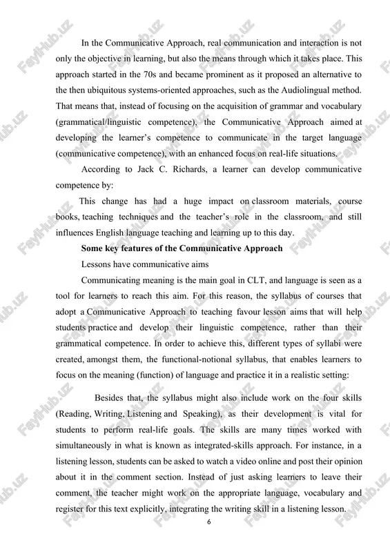 a more genuine use of language. teacher acts as a facilitator in the learning process in the communicative approach, learners are at the centre of instruction. that means that the teacher’s role has changed when compared to previous methodologies such as audiolingualism and the direct method. the teacher is now seen as a facilitator in the learning process, and some of the responsibilities attributed to them are: fluency and accuracy practice​ in order to help learners improve their communicative competence, it is important to provide a range of practice activities. although the ultimate aim is genuine communication, there is room for activities and exercises that ensure students practice language in a more controlled manner, focusing on the development of accuracy. these should not, however, be the only source of language practice. activities that focus on the development of fluency are a vital part of a communicative approach lesson, as they …