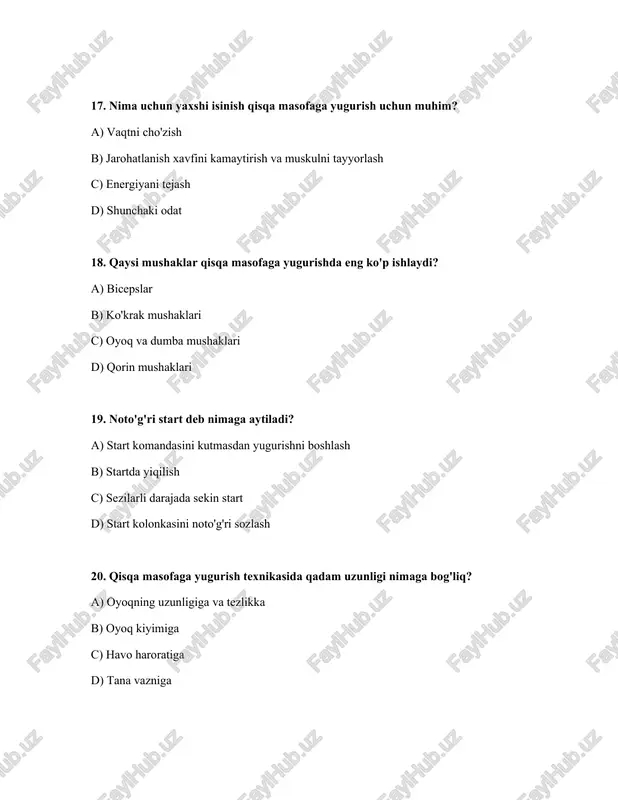 qosqa masofaga yugurish texnikasi - Page 5