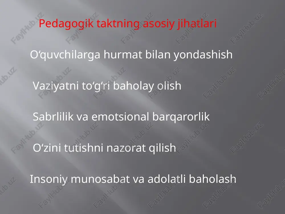 pedagogik takt va pedagogik texnika haqida tushuncha - Page 5