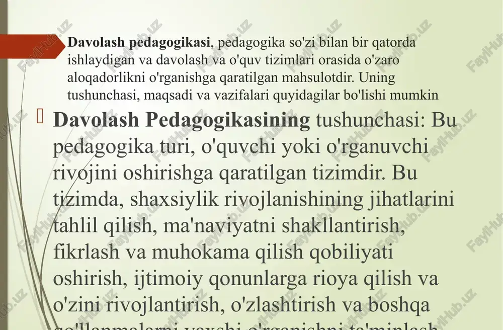 oshirish uchun xizmat qiladi. ijtimoiy qatnashish maktablar, o'quvchilarni ijtimoiy hayotga tayyorlash, jamiyatdagi masalalar va muammolarga oid ma'lumotlarni olish, muhokama qilish, jamiyat bilan boshqalarga yordam bera olish, ijtimoiy qatnashish va fuqarolik huquqlarini o'rganishga yordam beradi. hamma narsa ko'rib chiqilganidek, gospital va maktablar, sog'liqni saqlash va ta'lim sohasida o'z vazifalarini bajarish, insonlarni sodda, mustahkam va bilimdon fuqarolar bo'lishga olib keladigan muhim institutlar hisoblanadi. ijtimoiy qatnashish maktablar, o'quvchilarni ijtimoiy hayotga tayyorlash, jamiyatdagi masalalar va muammolarga oid ma'lumotlarni olish, muhokama qilish, jamiyat bilan boshqalarga yordam bera olish, ijtimoiy qatnashish va fuqarolik huquqlarini o'rganishga yordam beradi. hamma narsa ko'rib chiqilganidek, gospital va maktablar, sog'liqni saqlash va ta'lim sohasida o'z vazifalarini bajarish, insonlarni sodda, mustahkam va bilimdon fuqarolar bo'lishga olib keladigan muhim institutlar hisoblanadi. savollar 1.gospital pedagogika tushunchasi, maqsadi va vazifalari klasster metodiga qo’ying 2.gospital pedagogikaning asos tushunchalari va tamoyillari “baliq skeleti” metodiga qo’ying 3.uzoq muddatli davolanish choratadbirlariga muhtoj bolalar va o‘smirlarning huquqlari va ta’limga bo‘lgan …