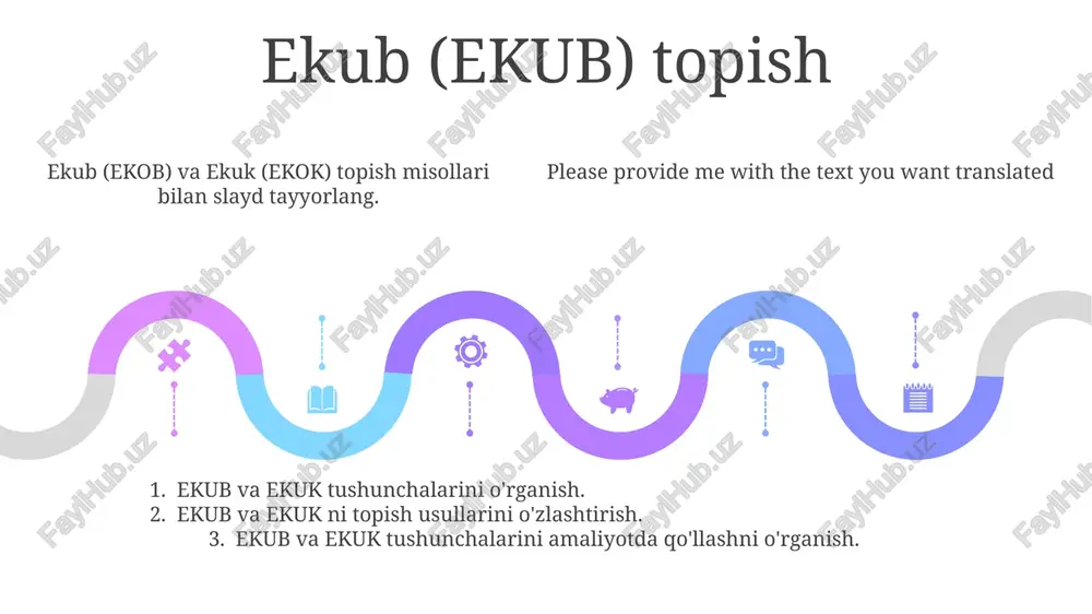 ekub va ekuk larni topishga doir misollar slayt tayyorlash - Page 5