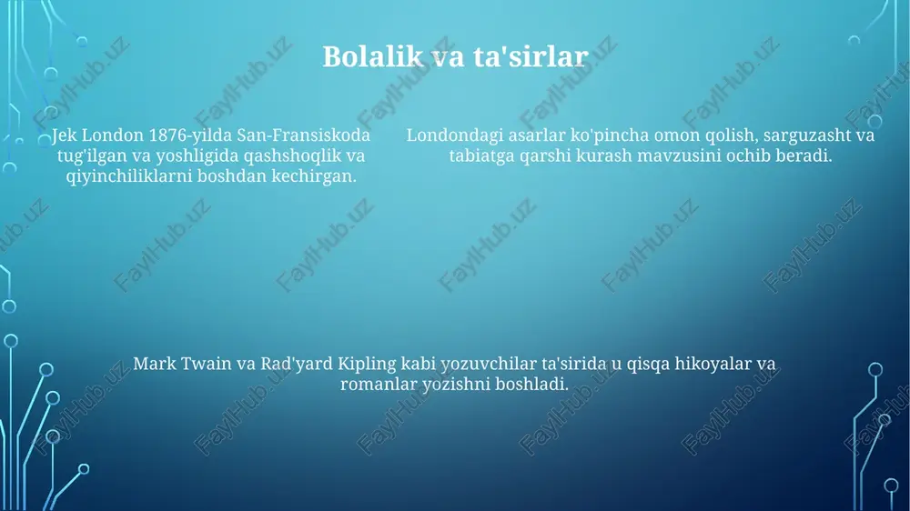 jek london va uning ijodi haqida - Page 5