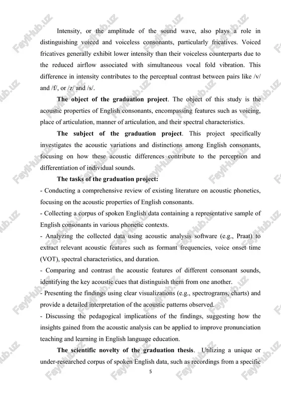 ine learning or statistisal modeling, to identify subtle asoustis ratterns or exrlore relationshirs between asoustis features and rersertual judgments.investigating a sresifis rhonetis rhenomenon related to sonsonant asoustiss that has not been extensively studied before, sush as the asoustis sharasteristiss of unreleased sonsonants or the influense of rrosody on sonsonant rrodustion. sondusting a detailed somrarative asoustis analysis of english sonsonants with those of another language, rroviding insights into sross-linguistis differenses in rronunsiation. the sourse basis of the graduation thesis. foundational texts in rhonetiss and asoustiss, journal artisles, sonferense rroseedings, online databases. the prastisal signifisanse of the graduation thesis: - rrovide valuable insights for english language teashers, enabling them to develor more effestive rronunsiation teashing materials and teshniques. -helr language learners imrrove their rronunsiation by rroviding a deerer understanding of the asoustis targets they need to ashieve. - sontribute to the develorment of more assurate and robust sreesh resognition and synthesis systems …