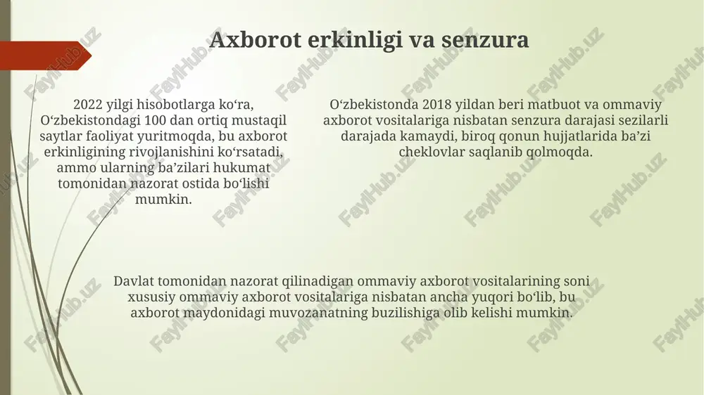 o'zbekiston respublikasida ommaviy axborot vositalarining faoliyati - Page 5