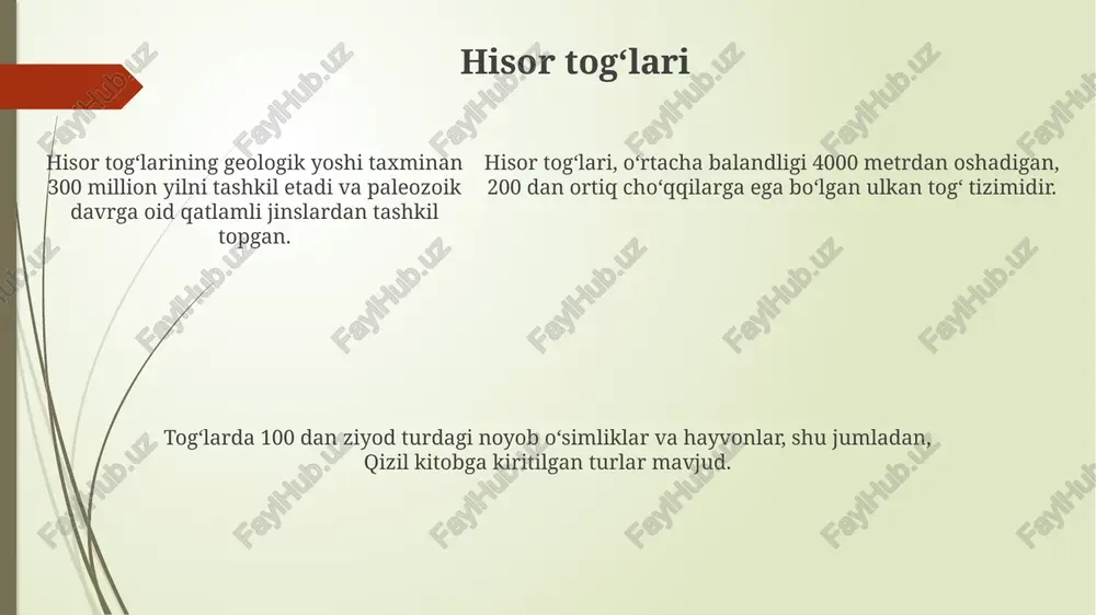 turdagi oʻsimlik va hayvonot dunyosining mavjud boʻlishiga imkon beradi, ular orasida noyob va endemik turlar ham uchraydi. suvning minerallashuvi 40 g/l ga yetadi. aydar-arnasoy koʻllari hududi, 1960-yillardan boshlab suv omborlari qurilishi natijasida hosil boʻlib, ekosistemaga sezilarli taʼsir koʻrsatgan va hozirda noyob gidrobiologik obyekt hisoblanadi. aydar-arnasoy koʻllari 3000 kvadrat kilometrdan ortiq maydonni egallaydi, bu oʻzbekistonning eng yirik koʻllar tizimini tashkil etadi va xalqaro ahamiyatga ega boʻlgan qush va baliq turlarining yashash joyidir. fargʻona vodiysining tabiiy goʻzalliklari fargʻona vodiysining janubiy qismida joylashgan chatqol tizmasida 2000 dan ortiq oʻsimlik turi, jumladan, 100 ga yaqin endemik tur mavjud boʻlib, bu hududni noyob bioxilma-xillik markazi qiladi. fargʻona vodiysidagi alay togʻlarining balandliklarida joylashgan muzliklarning umumiy maydoni 70 kvadrat kilometrdan ortiqni tashkil etadi, ular suv ta'minoti uchun muhim ahamiyatga ega. xorazm viloyatiga tutash fargʻona vodiysining shimoliy qismida, amudaryo daryosi boʻyida, noyob oʻsimlik va hayvonot olami bilan ajralib turadigan, 50 dan ortiq qush turi yashaydigan botqoqlik hududlari mavjud. …