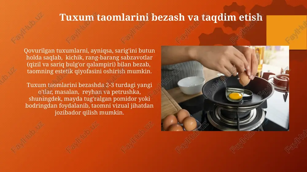 "tuxumli taomlar tayyorlash va dasturxonga tortish" - Page 5