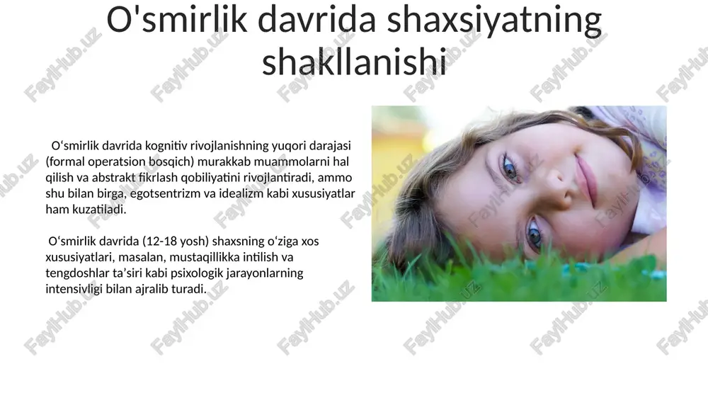oʻsmirlik davridagi psixologik rivojlanish - Page 5