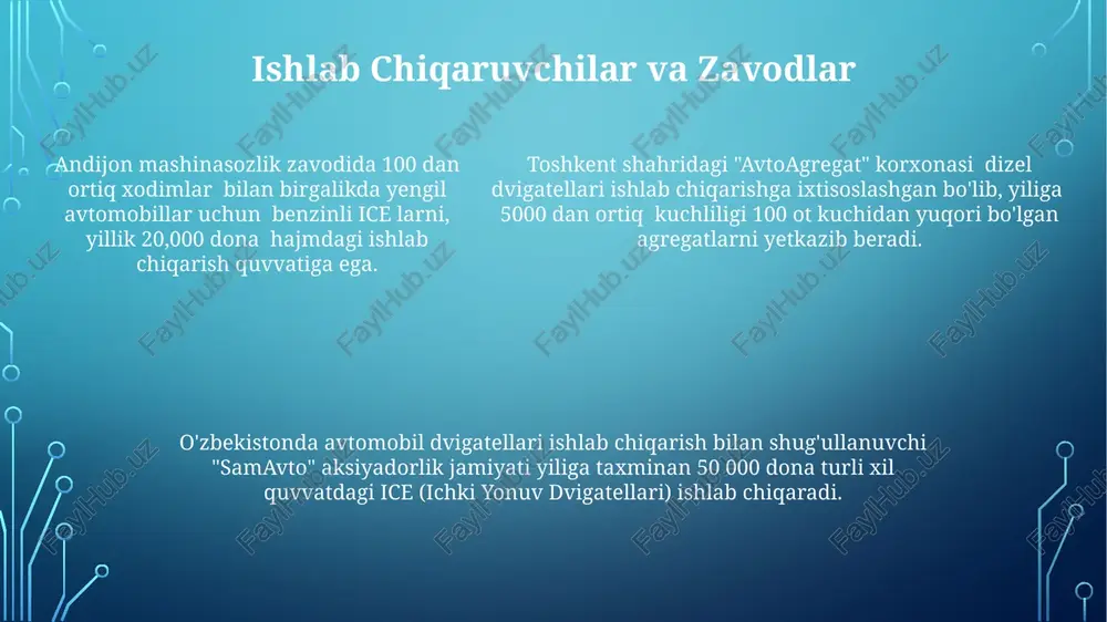 oʻzbekistonda ishlab chiqarilgan ichki yonish dvigatellari - Page 5