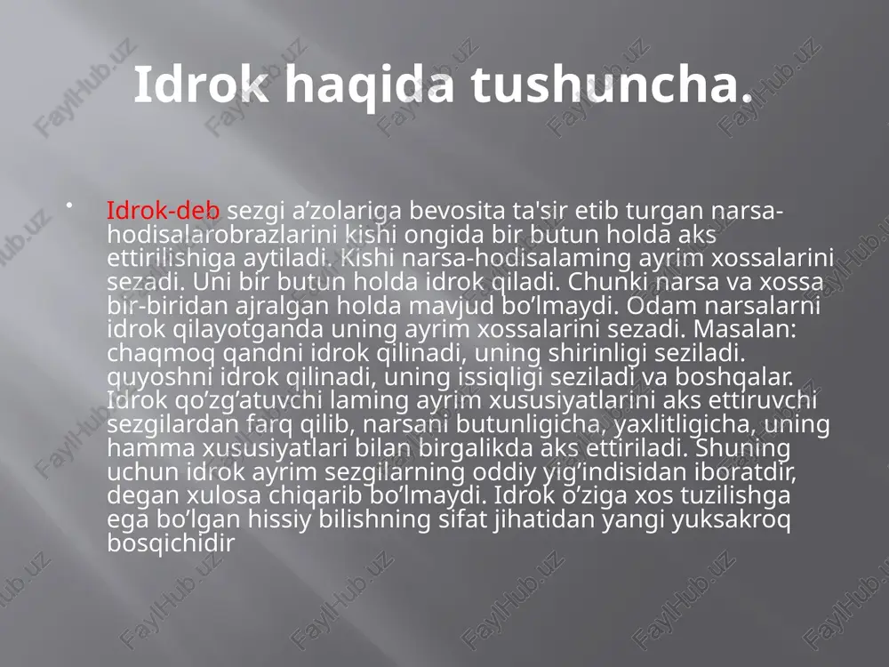 sezgi va idrok jarayonlarining rivojlanishi - Page 5