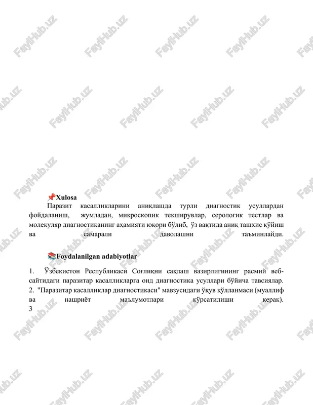 parazitar kasalliklarning diagnostika usullari - Page 5