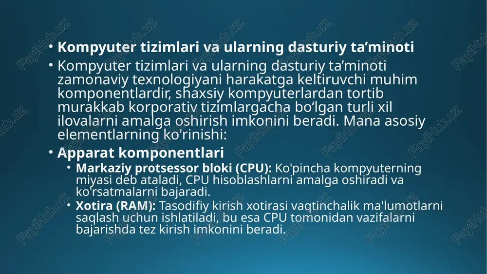 kompyuter tizimlari va ularning dasturiy ta’minoti - Page 5