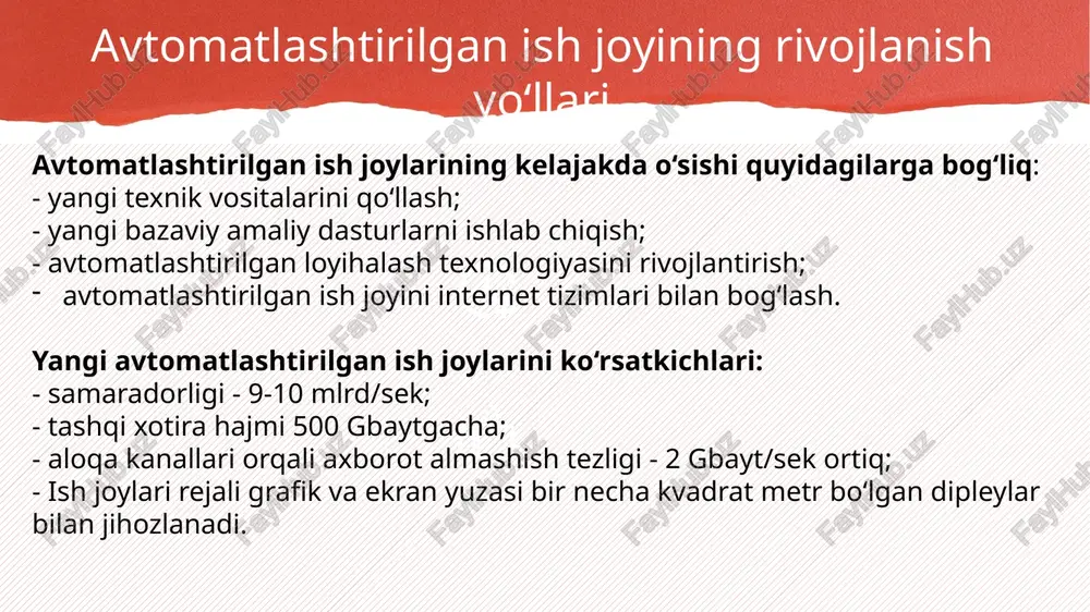 aga aytiladi. rostlovchi organni vazifasini drossellar, to‘sqichlar, klapanlar, shiberlar bajaradi. ijro mexanizmlarining asosiy ko‘rsatkichlari: chiqish validagi aylanish momentining nominal qiymati yoki chiquvchi shtokdagi ta’sir etuvchi kuch; aylantiruvchi moment yoki kuchlaming maksimal qiymati; nosezgirlik maydoni; inersionlik vaqtini ko‘rsatuvchi vaqt doimiysi; ijro mexanizmlarini chiqish valining aylanish vaqti yoki uning shtokining surilish vaqti. ijro mexanizmini ishdan to‘xtagandan so‘ng turg‘unlashgan rejim vaqtida ishlab turganda chiqish organining surilishi yugurish holati deb ataladi. bu holat rostlash sifatiga ta’sir ko‘rsatadi. ijro mexanizmlari. ijro mexanizmlarining asosiy ko‘rsatkichlari - ulaming statik va dinamik tavsifnomalari hisoblanadi. dinamik xususiyatlariga ko‘ra ijro mexanizmlari integrallovchi zvenolar guruhiga kiradi: w(p)= 1/ t,ra r bu yerda, tim - maksimal chiqish signali vaqtida im chiqish organining to‘liq surilish vaqti. ijro mexanizmlarini quyidagi asosiy belgilariga ko‘ra sinflarga ajratish mumkin: foydalanilgan energiya turiga ko‘ra, chiquvchi organning harakat xarakteriga ko‘ra; foydalanilgan yuritma turiga ko‘ra hamda chiquvchi organning harakatlanish tezligiga ko‘ra. foydalanilgan energiya turiga ko‘ra im lar elektrik, pnevmatik, gidravlik …