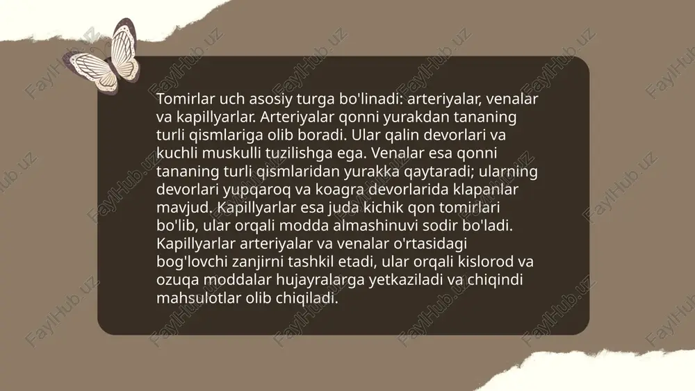 qon. qon-tomirlar tuzilishi. tomirlarning sinflanishi, devorlarini tuzilishi. - Page 5